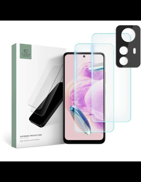 Tech-Protect Xiaomi Gehärtetes Glas + für Kameralinsen Supreme Set Redmi Note 12s Klar [2+1 PACK]