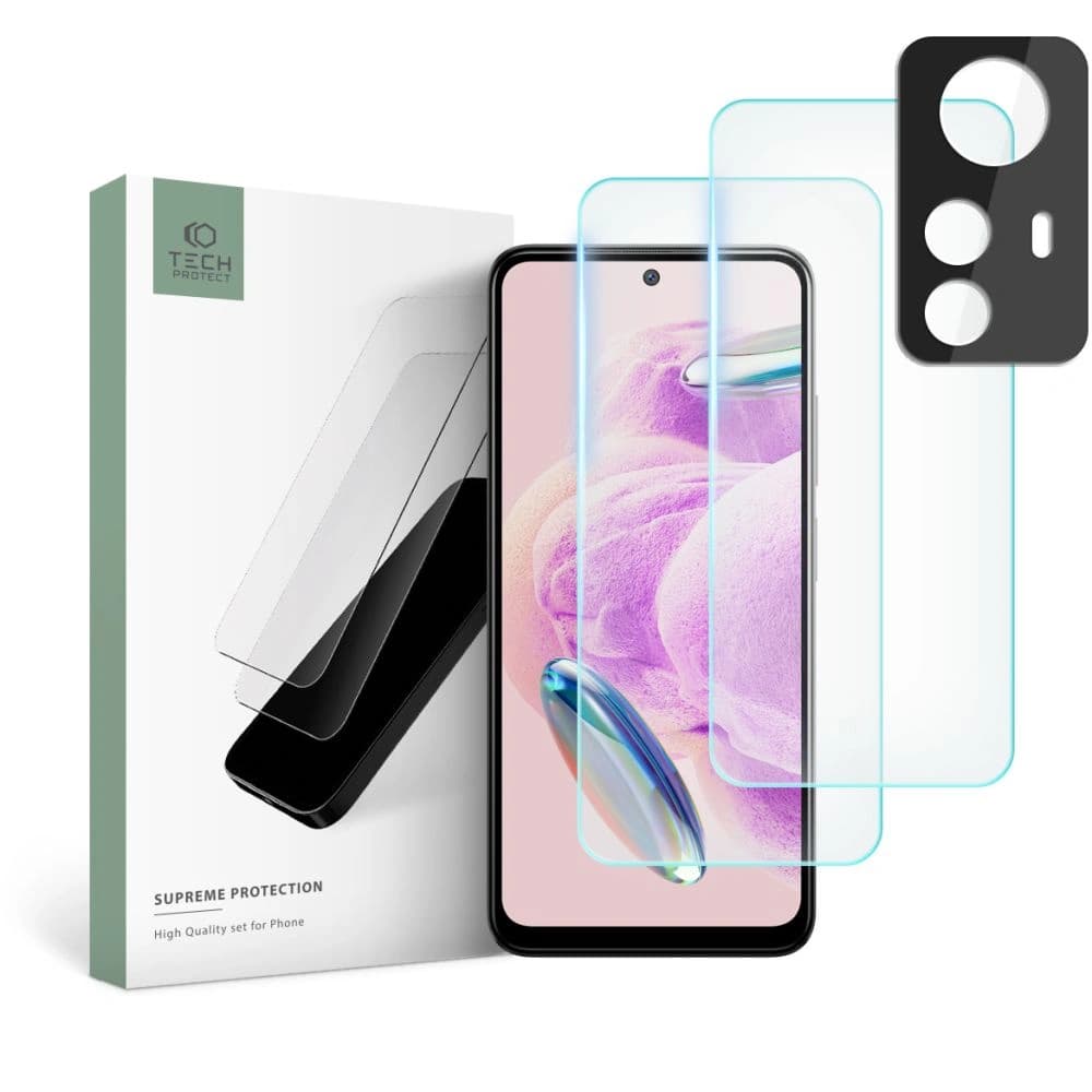 Tech-Protect Xiaomi Gehärtetes Glas + für Kameralinsen Supreme Set Redmi Note 12s Klar [2+1 PACK] - 1