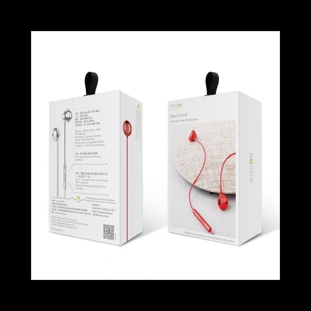 Fülhallgató Baseus Encok H06 - piros - 6