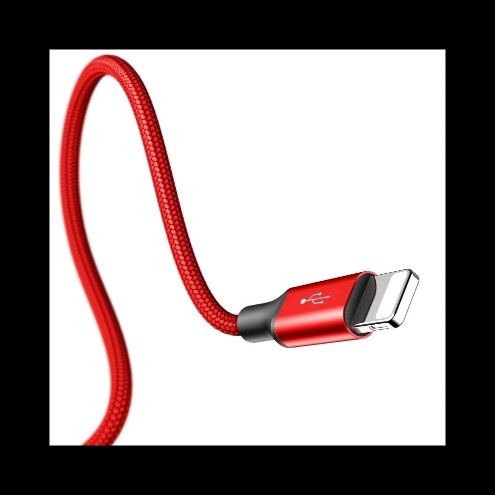 USB kábel Baseus Rapid 3w1 Type C / Lightning / Micro 3A 1,2M - piros - 7
