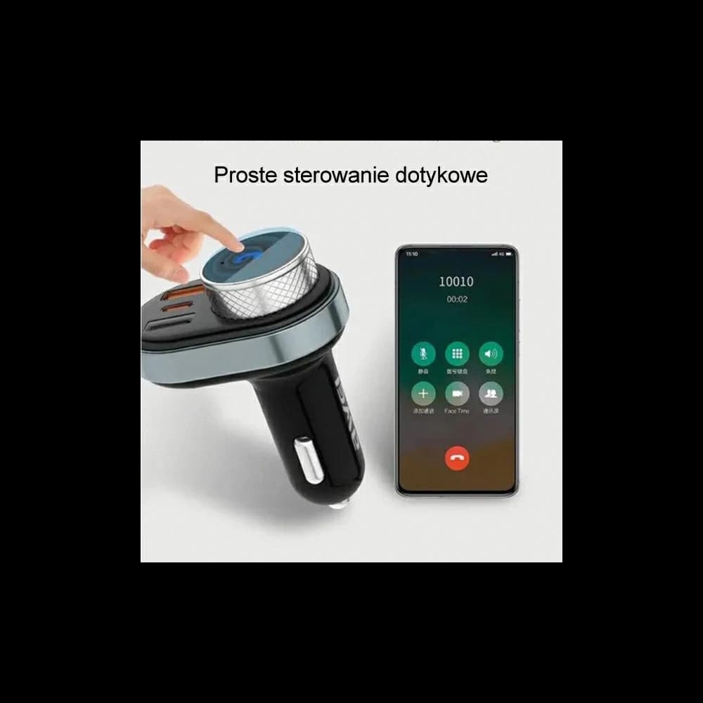 FM adó AWEI C-843, kihangosító, Bluetooth 5.0, MP3, 1xUSB-A, 1xUSB-C fekete - 6