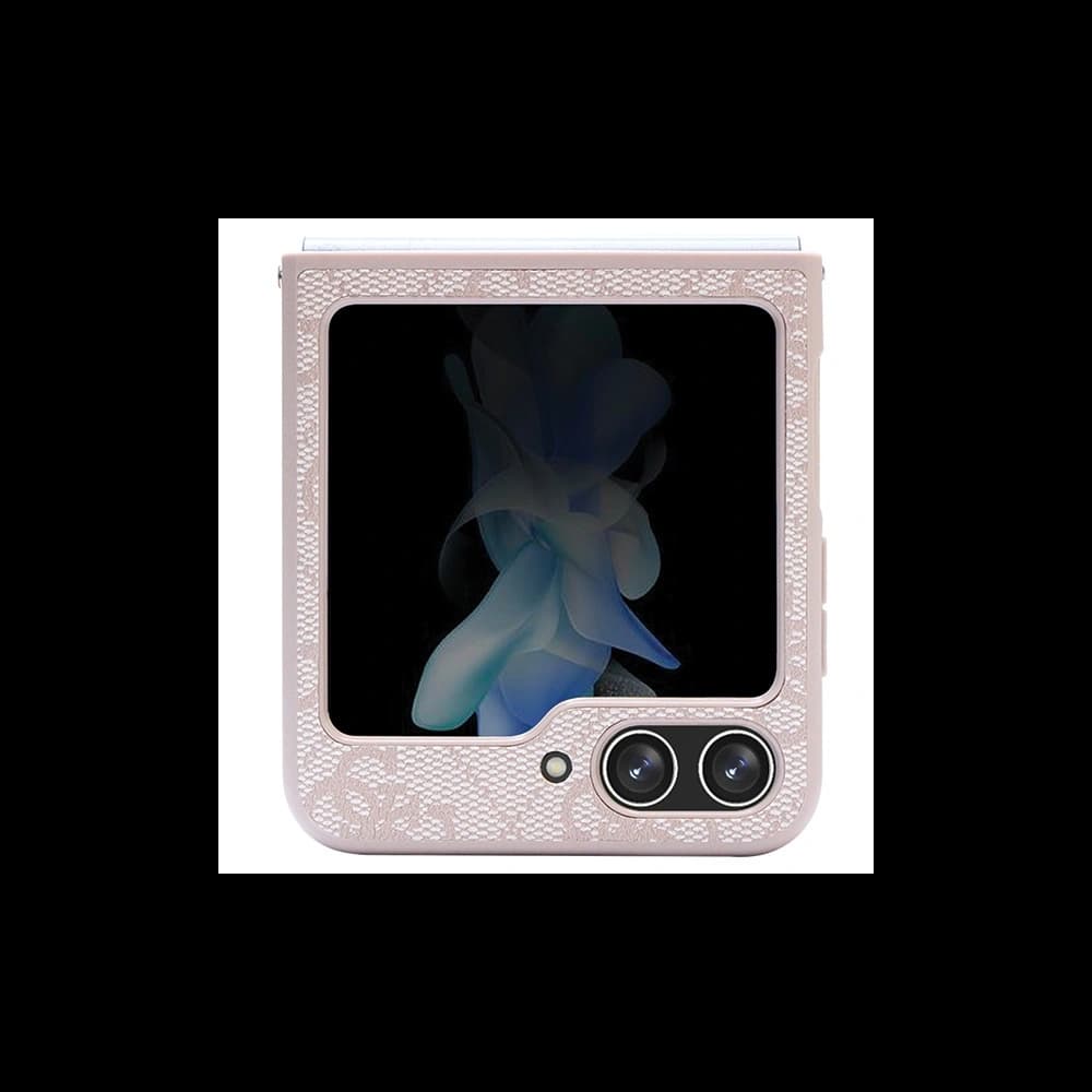 Etui Guess GUHCZF5P4TDPP Samsung Galaxy Z Flip 5 hardcase Leather 4G Triangle Strass růžový/pink - 3