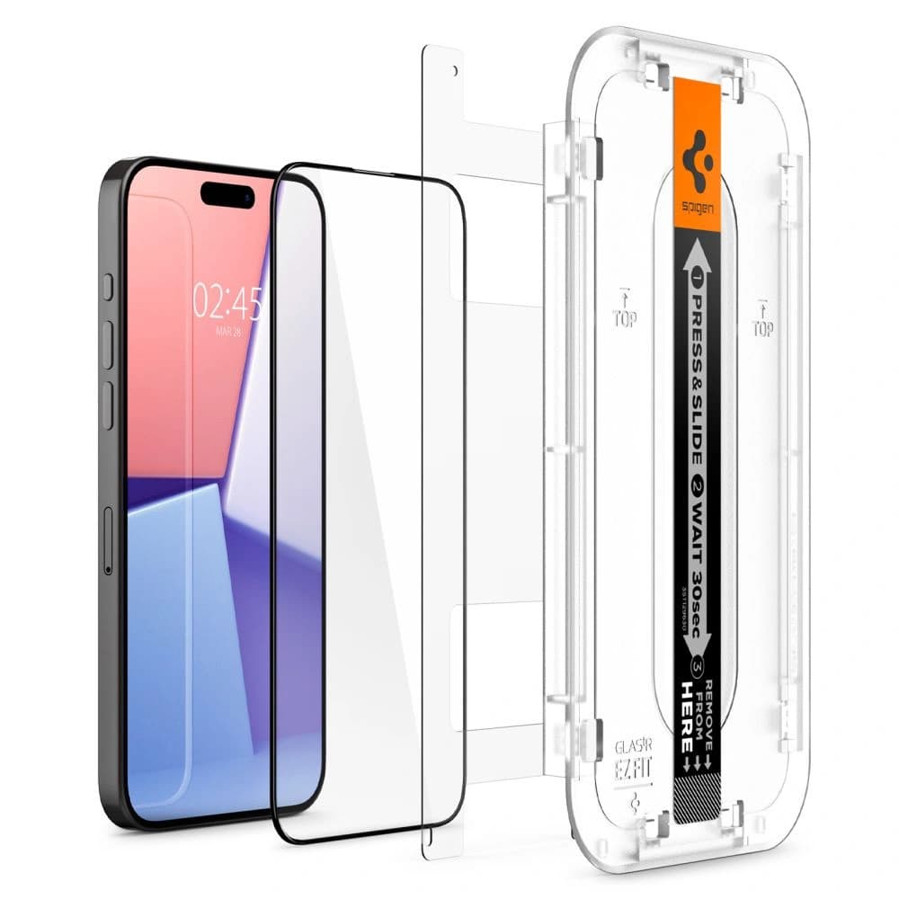 Spigen Apple Sticlă temperată GLAS.tR ez Fit FC iPhone 15 Pro negru - 2