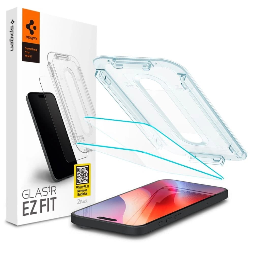 Spigen GLAS.tR ez Fit Apple iPhone 15 / 16 Clear [2 PACK] - 1