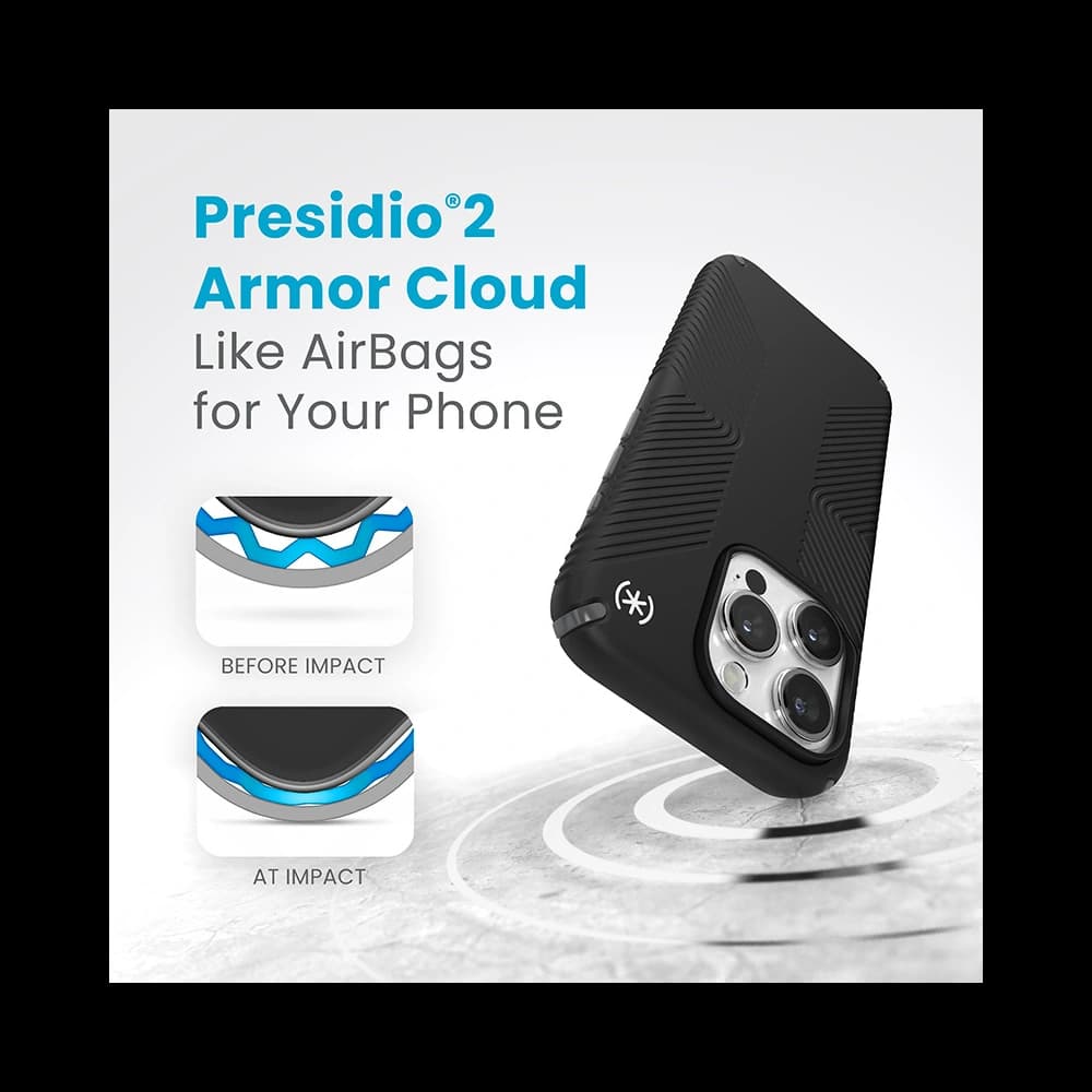 Speck Presidio2 Grip Apple iPhone 15 Pro (Black/Slate Grey/White) - 6
