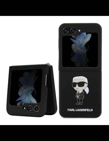 Etui Karl Lagerfeld KLHCZF5SNIKBCK Samsung Galaxy Z Flip5 hardcase Silicone Ikonik černý/black