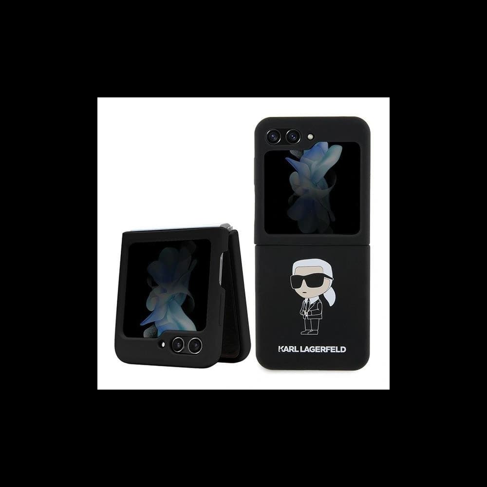 Etui Karl Lagerfeld KLHCZF5SNIKBCK Samsung Galaxy Z Flip5 keménytok Szilikon Ikonik fekete/black - 1