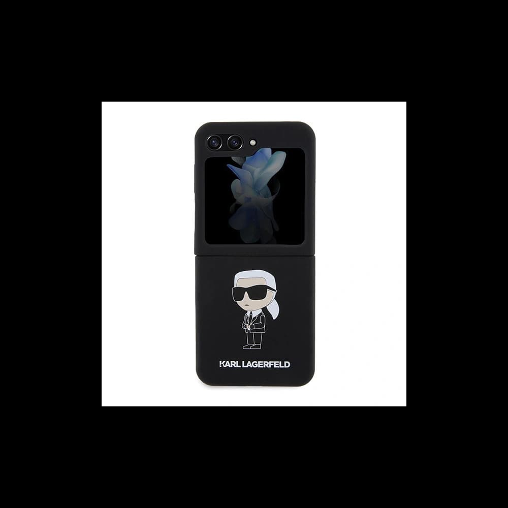 Etui Karl Lagerfeld KLHCZF5SNIKBCK Samsung Galaxy Z Flip5 keménytok Szilikon Ikonik fekete/black - 2