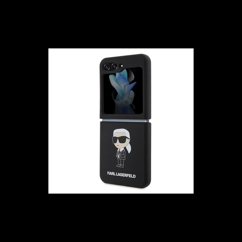 Etui Karl Lagerfeld KLHCZF5SNIKBCK Samsung Galaxy Z Flip5 keménytok Szilikon Ikonik fekete/black - 6