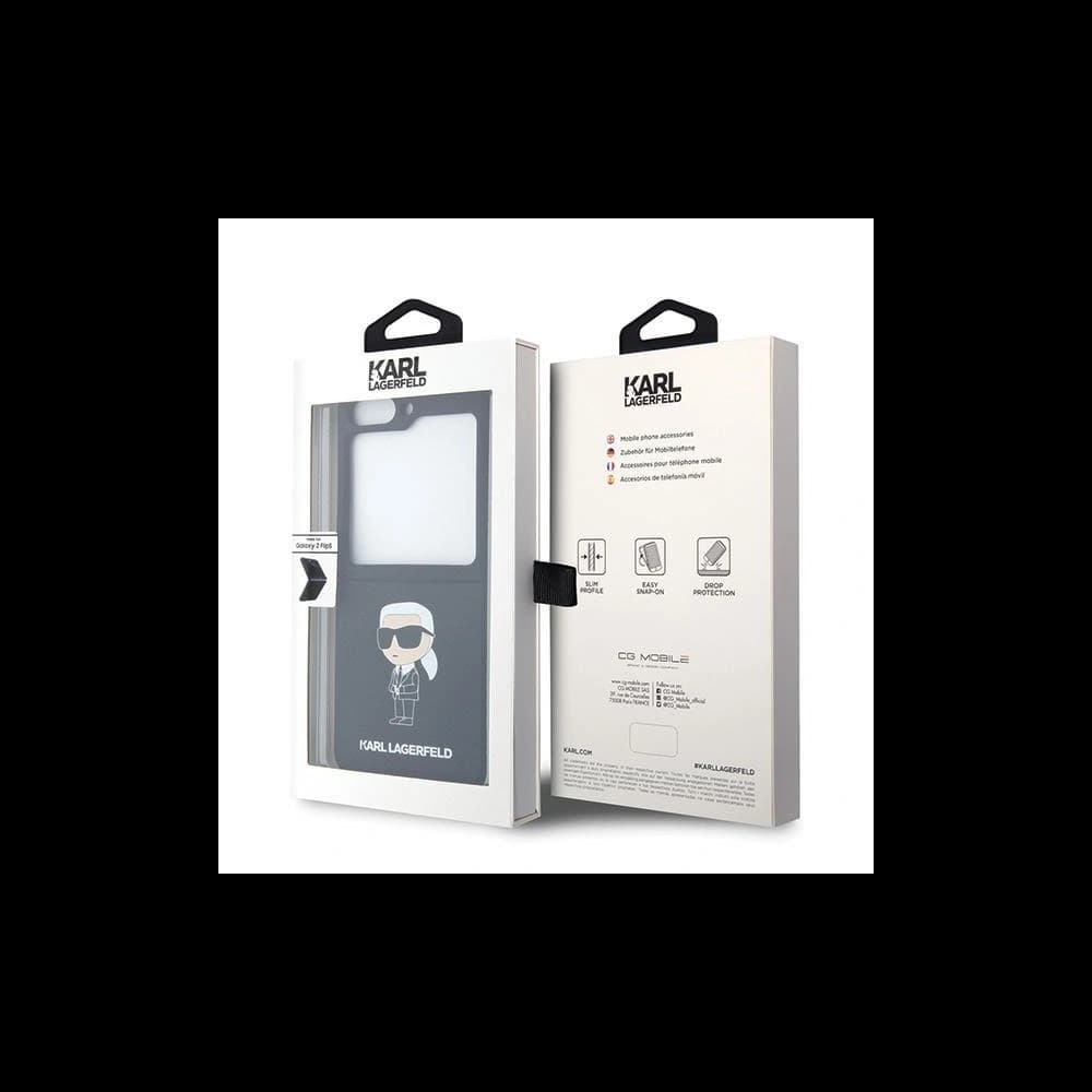 Etui Karl Lagerfeld KLHCZF5SNIKBCK Samsung Galaxy Z Flip5 keménytok Szilikon Ikonik fekete/black - 8