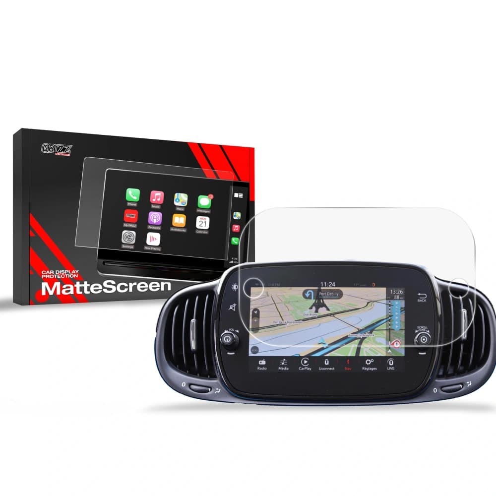 Matte GrizzGlass CarDisplay Protection Fiat 500 7" (2018-2025) - 1