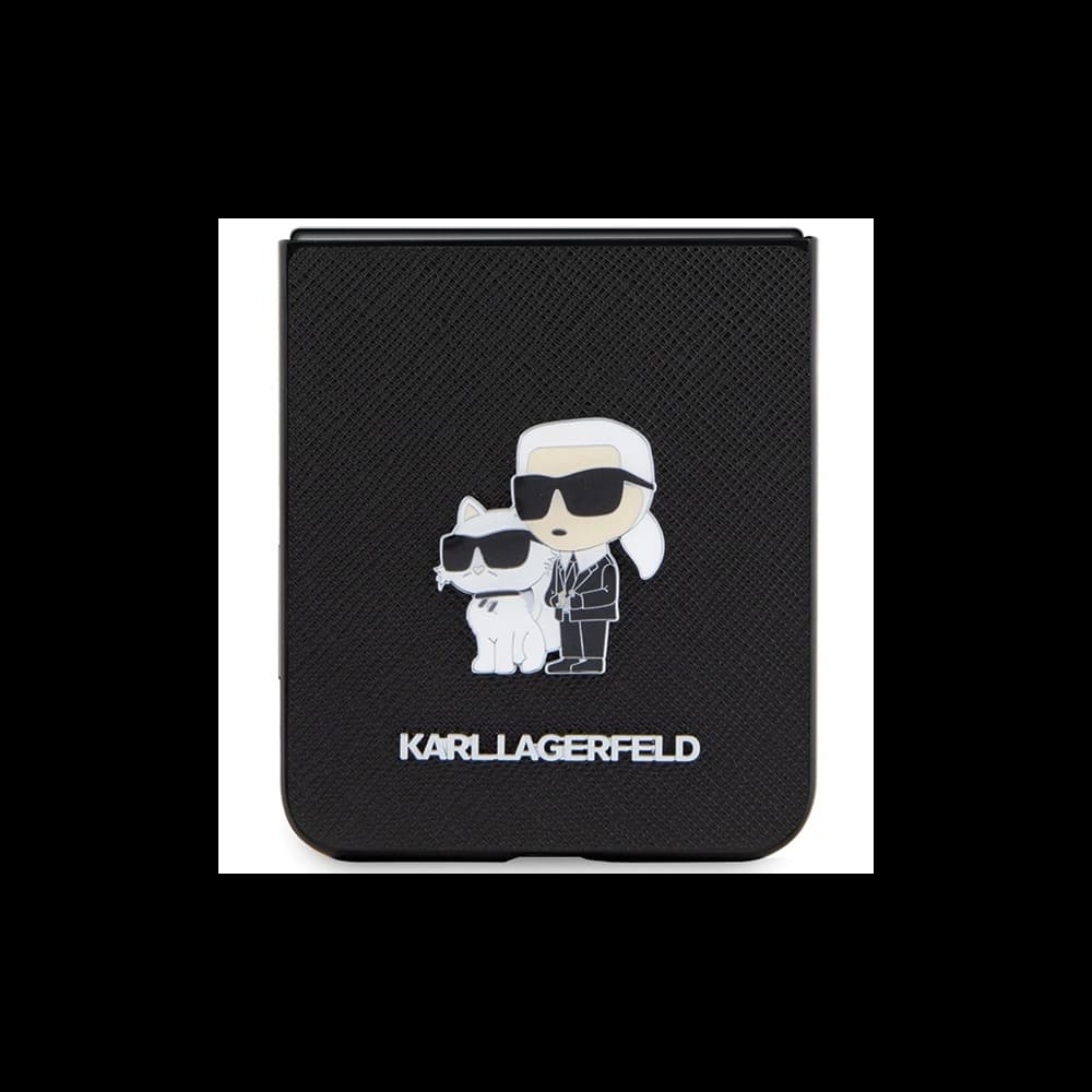Etui Karl Lagerfeld KLHCZF5SAKCNPK Samsung Galaxy Z Flip5 hardcase Saffiano Karl&Choupette Pin černý/black - 5