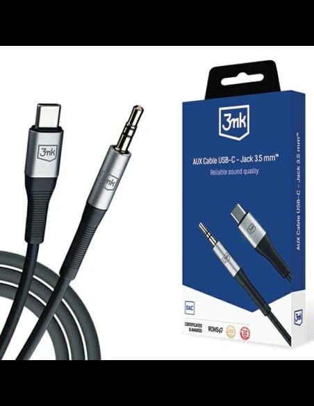 3MK AUX cable USB-C / jack 3.5mm 1m