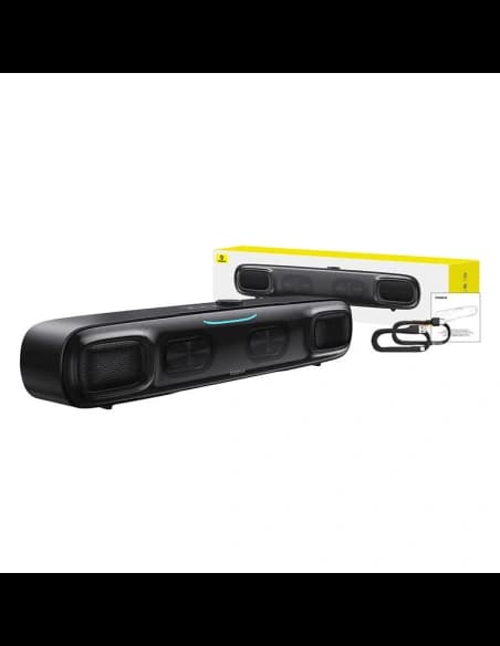 Mini Soundbar Baseus AeQur DS10 BT 5.3, USB-C, jack 3.5mm (fekete)