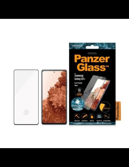 PanzerGlass Samsung Sticlă temperată E2E Microfracture Galaxy S21+ Plus Caz Friendly Finger Print AntiBacterian negru
