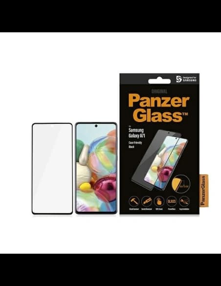 Gehärtetes Glas PanzerGlass E2E Regular Samsung Galaxy A71 Case Friendly schwarz