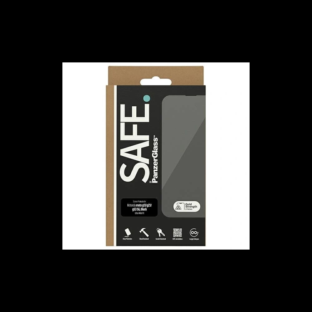 Tvrzené sklo SAFE by PanzerGlass Motorola Moto G13 / G23 / G53 5G Ochrana obrazovky Ultra-Wide Fit černé - 5