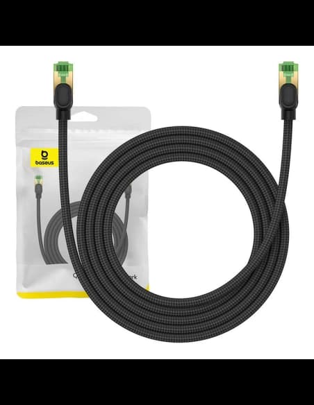Kabel síťový Baseus v opletu kat. 8 Ethernet RJ45, 40Gbps, 2m (černý)
