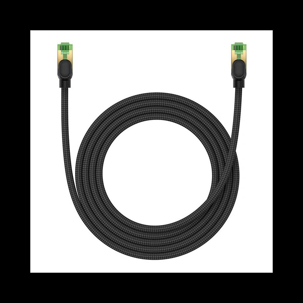 Kabel síťový Baseus v opletu kat. 8 Ethernet RJ45, 40Gbps, 2m (černý) - 2