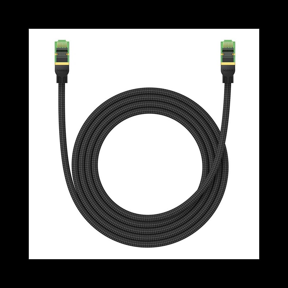 Kabel síťový Baseus v opletu kat. 8 Ethernet RJ45, 40Gbps, 2m (černý) - 3