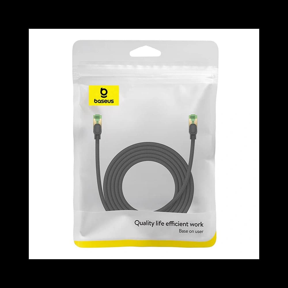 Hálózati kábel Baseus 8. kategóriás Ethernet RJ45, 40Gbps, 3m (fekete) - 8