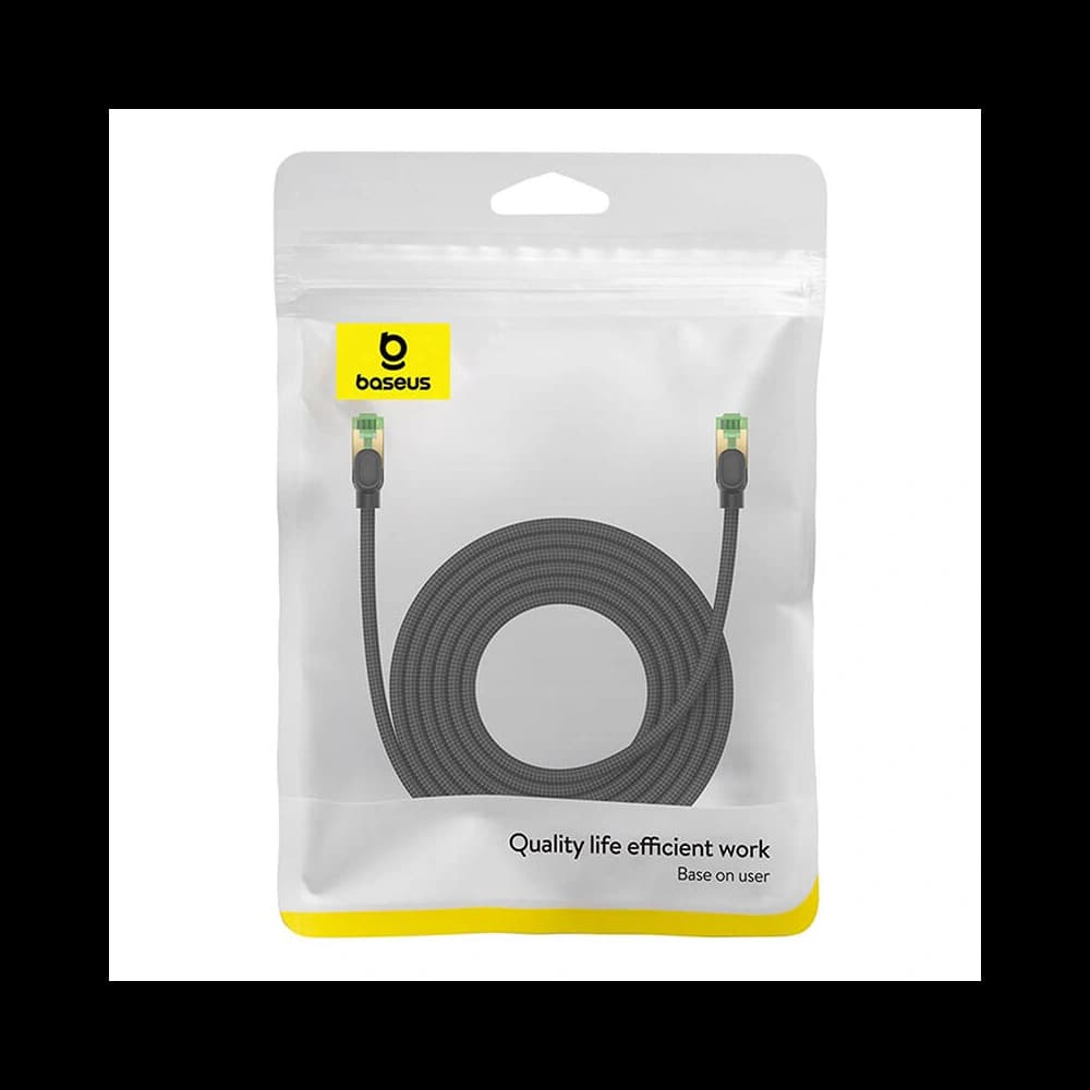 Hálózati kábel Baseus 8. kategóriás Ethernet RJ45, 40Gbps, 5m (fekete) - 8
