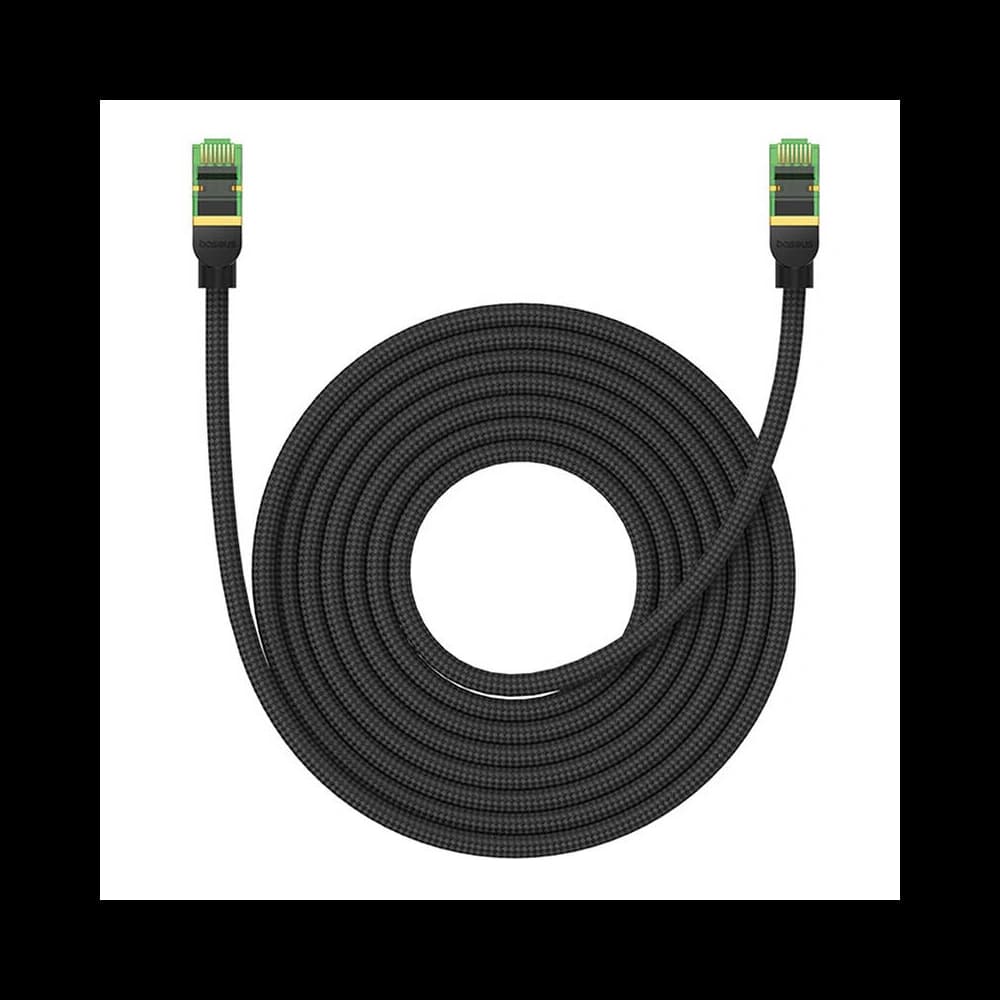 Kabel síťový Baseus v opletu kat. 8 Ethernet RJ45, 40Gbps, 8m (černý) - 3