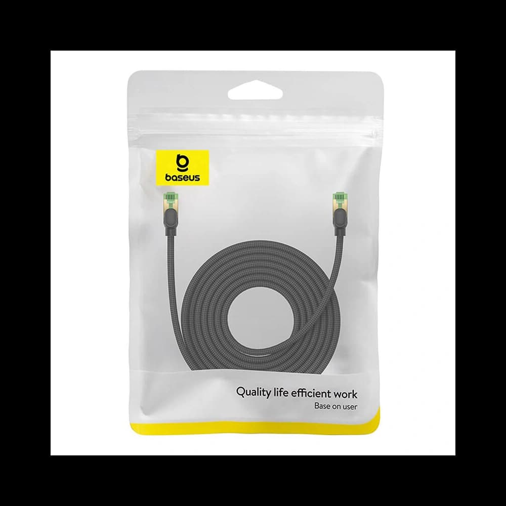 Kabel síťový Baseus v opletu kat. 8 Ethernet RJ45, 40Gbps, 8m (černý) - 8