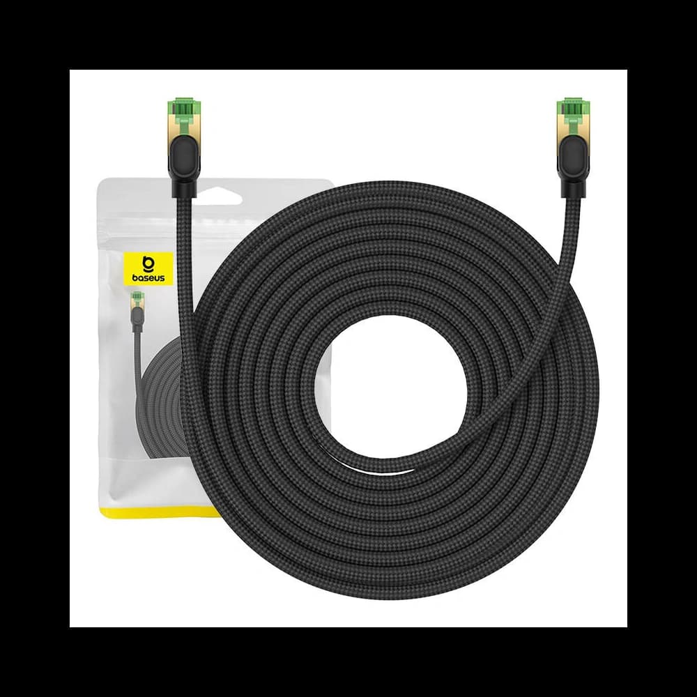 Baseus Cablu de rețea împletit cat. 8 Ethernet RJ45, 40Gbps, 15m (negru) - 1