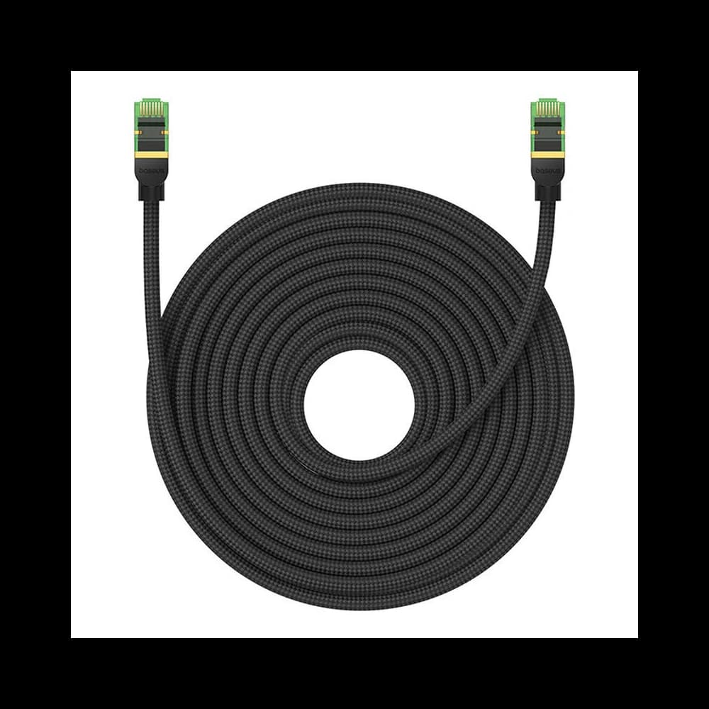 Kabel síťový Baseus v opletu kat. 8 Ethernet RJ45, 40Gbps, 20m (černý) - 3