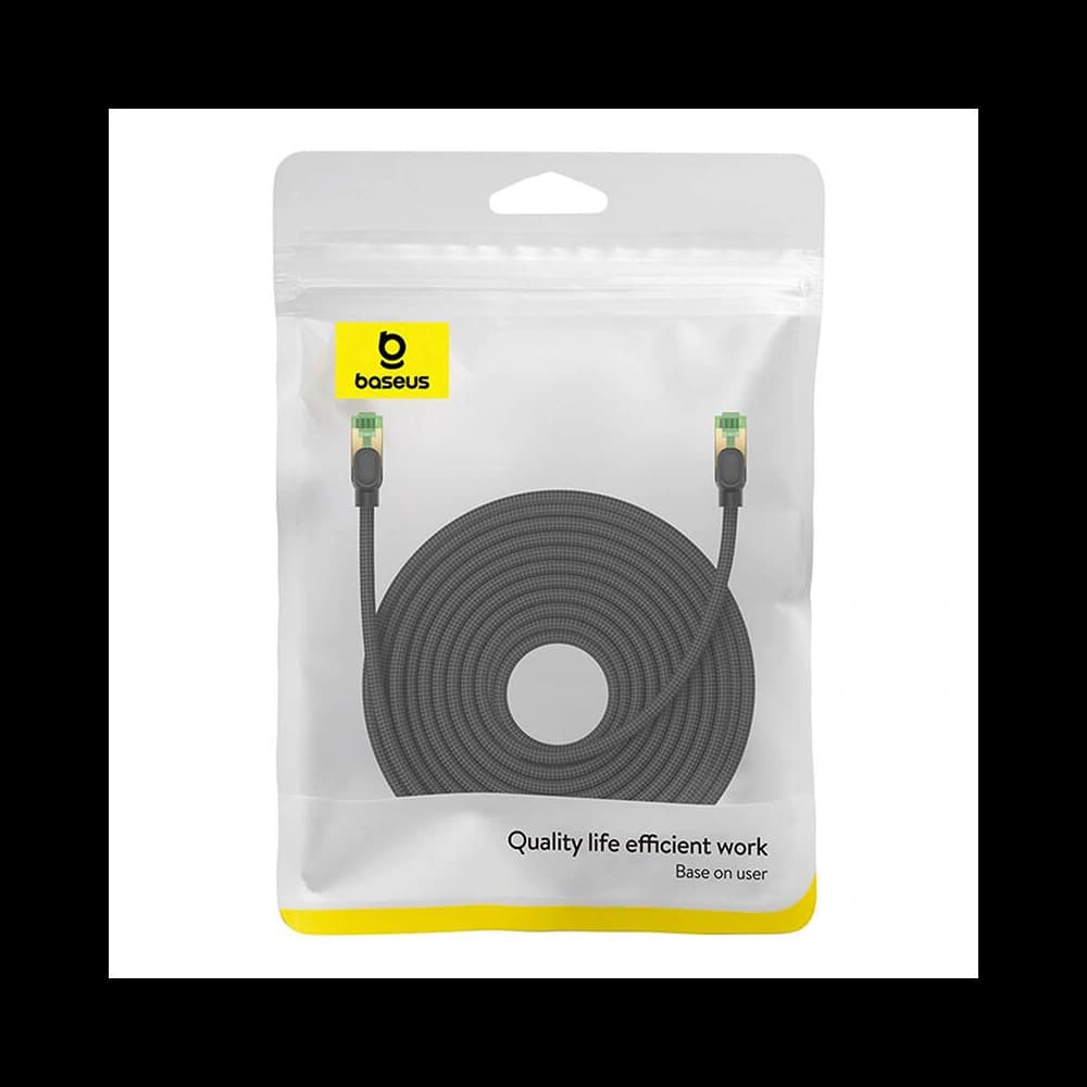 Kabel síťový Baseus v opletu kat. 8 Ethernet RJ45, 40Gbps, 20m (černý) - 8