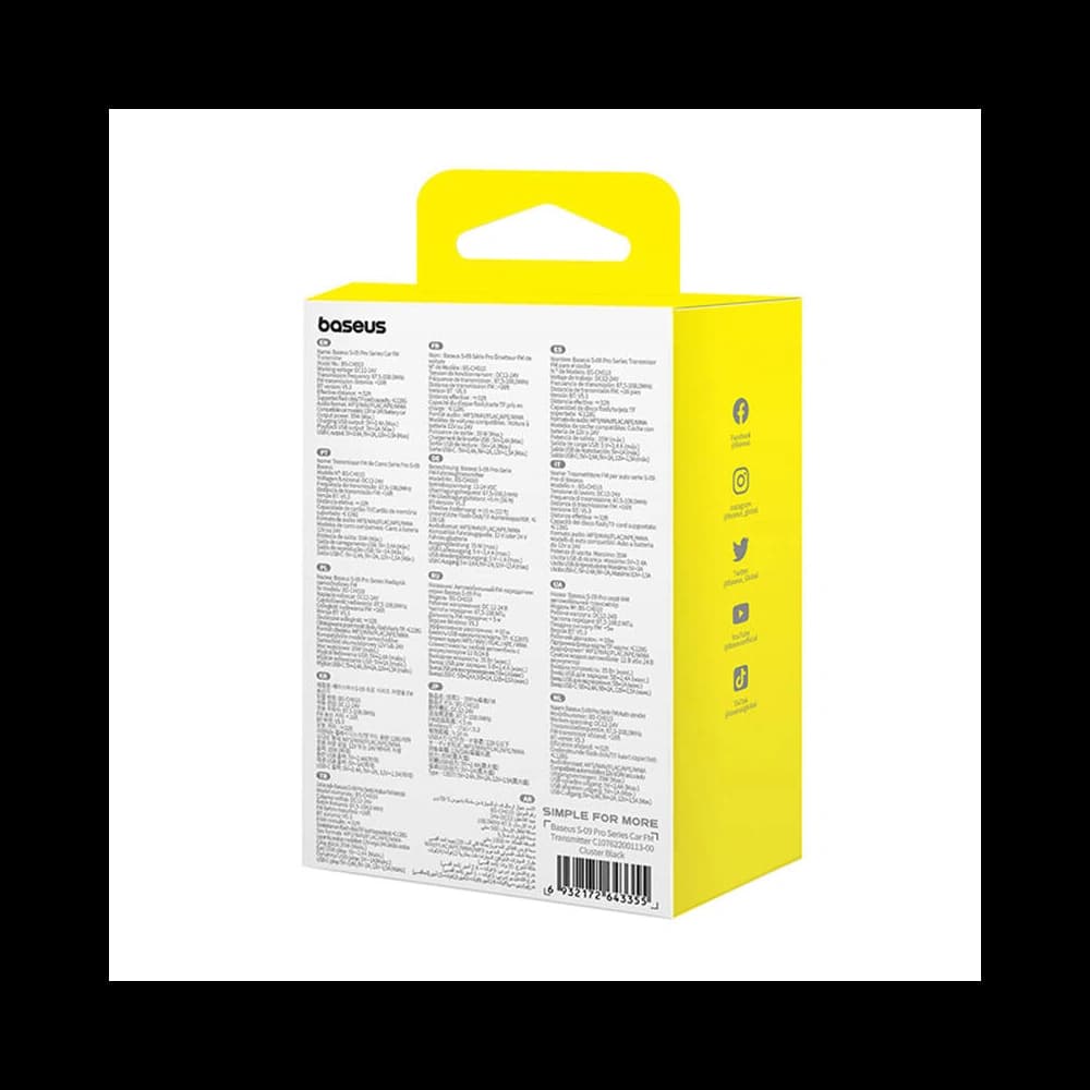 FM-Transmitter Baseus S-09 Pro Bluetooth 5.3 (schwarz) - 7