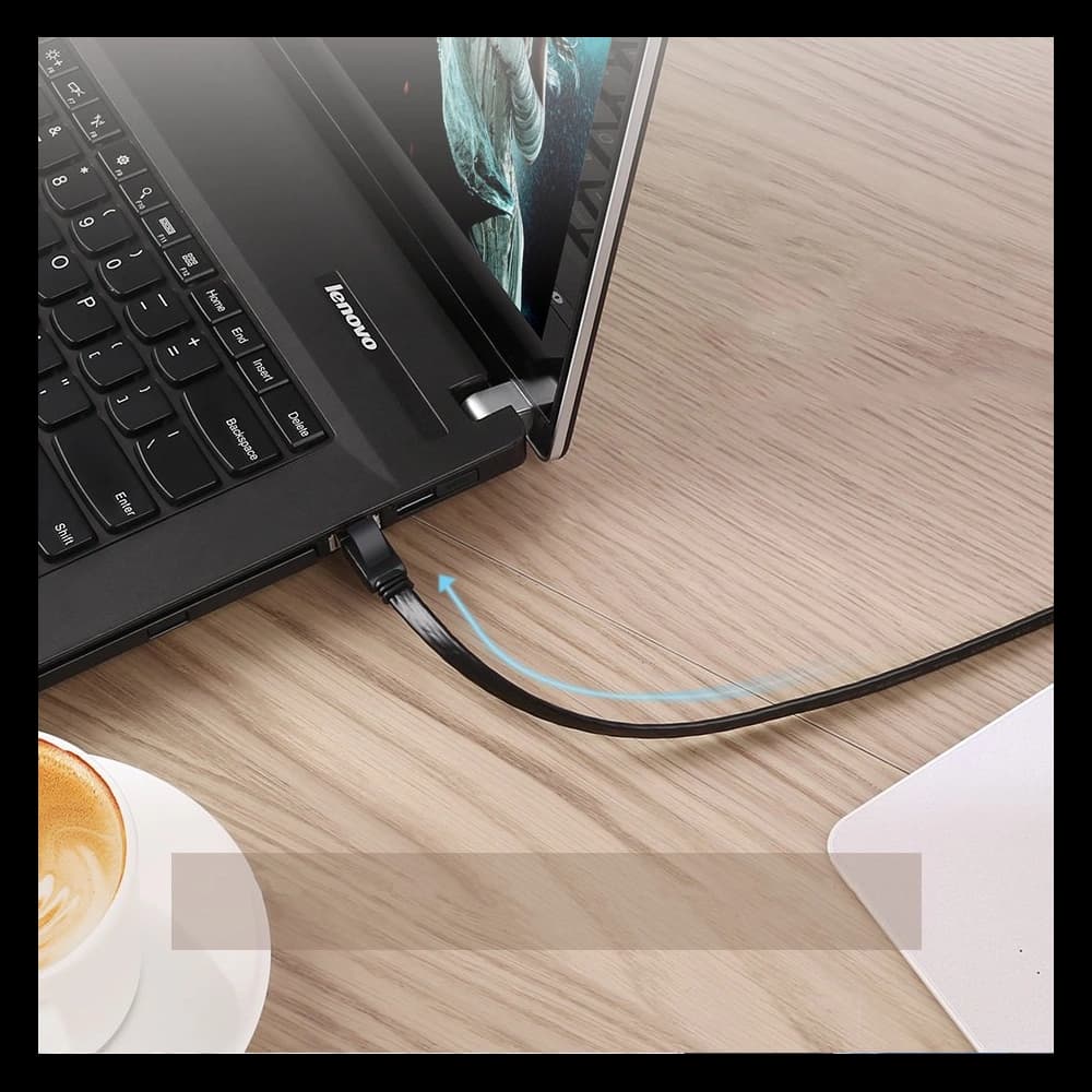 Ploché síťové kabel UGREEN Ethernet RJ45 Cat.7 STP LAN 10Gbps 3m černý - 8