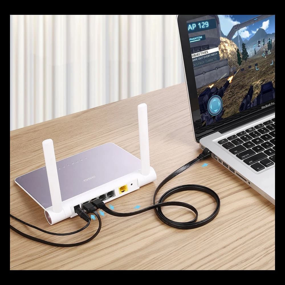 Ploché síťové kabel UGREEN Ethernet RJ45 Cat.7 STP LAN 10Gbps 3m černý - 9