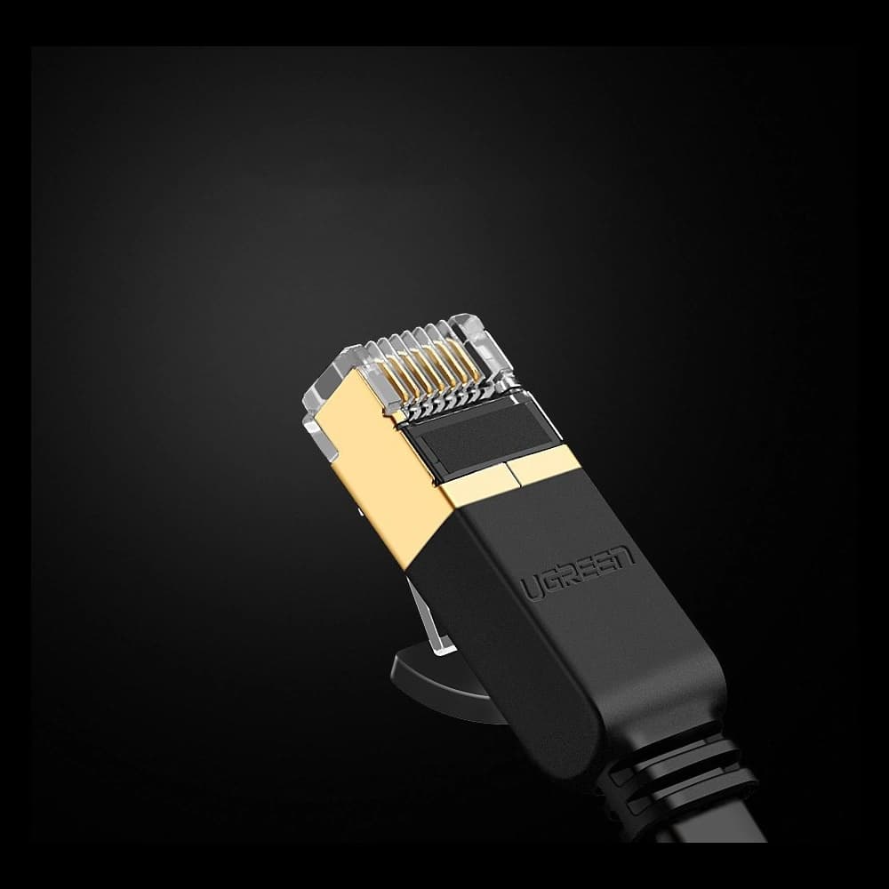 Ploché síťové kabel UGREEN Ethernet RJ45 Cat.7 STP LAN 10Gbps 3m černý - 13