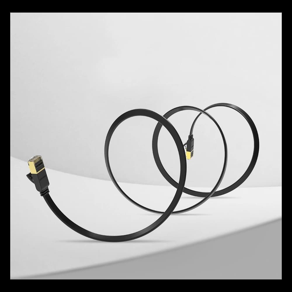 Ploché síťové kabel UGREEN Ethernet RJ45 Cat.7 STP LAN 10Gbps 3m černý - 14