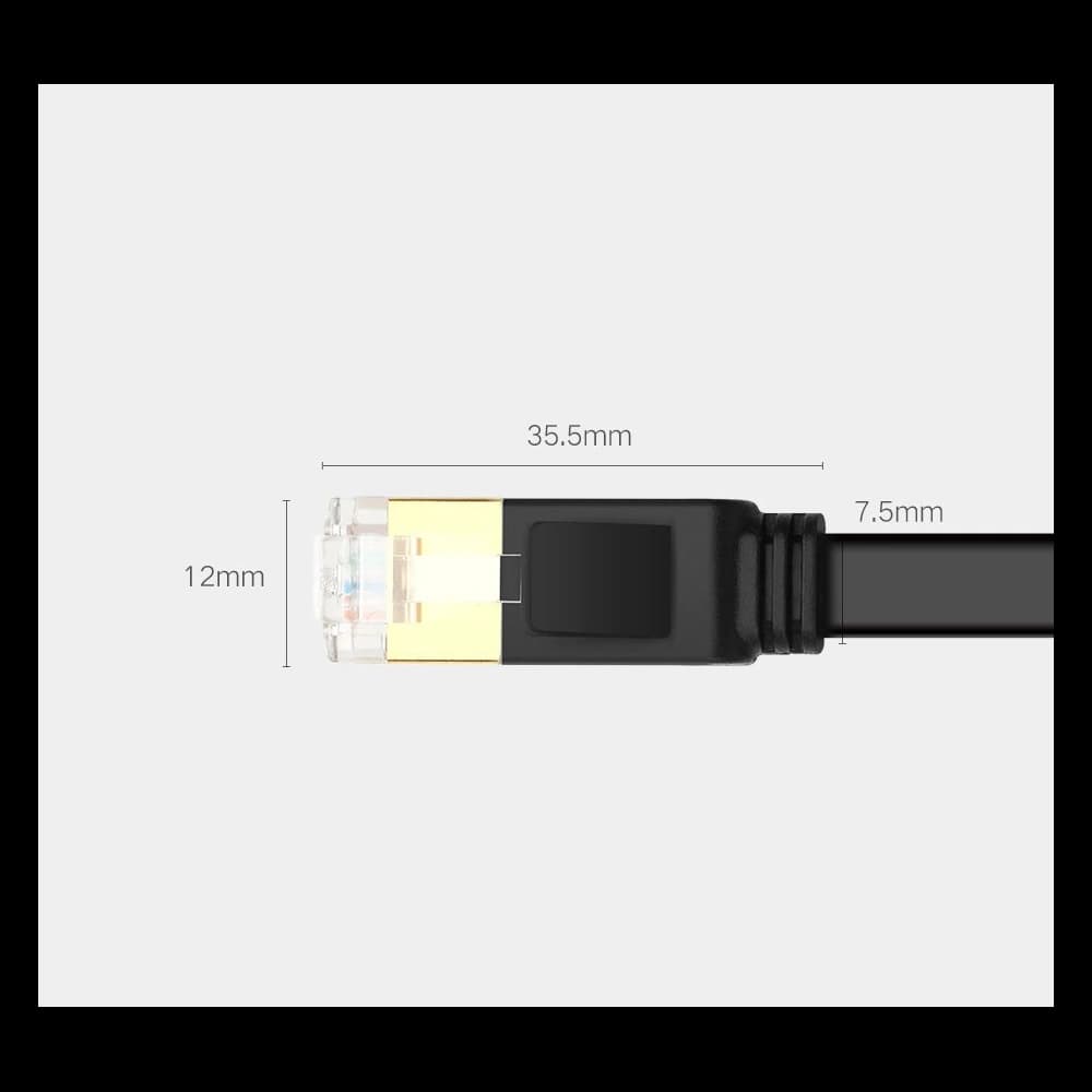 Ploché síťové kabel UGREEN Ethernet RJ45 Cat.7 STP LAN 10Gbps 3m černý - 15