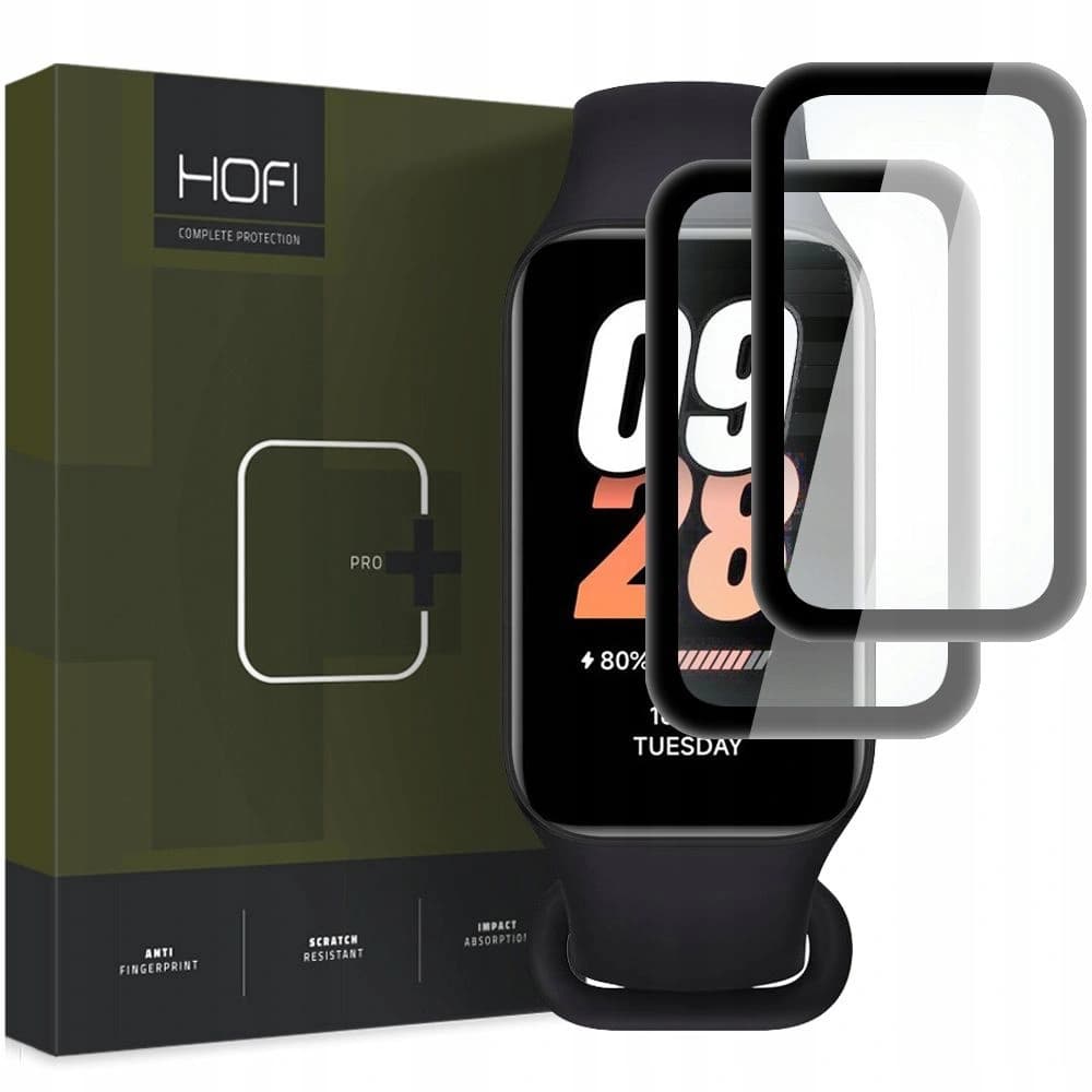 Hibrid üveg Hofi Hybrid Pro+ Xiaomi Smart Band 8 Active Black [2 PACK] - 1