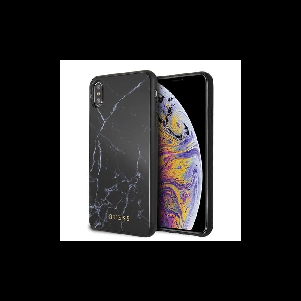 Etui Guess GUHCI65HYMABK Apple iPhone XS Max negru/marmură black - 1