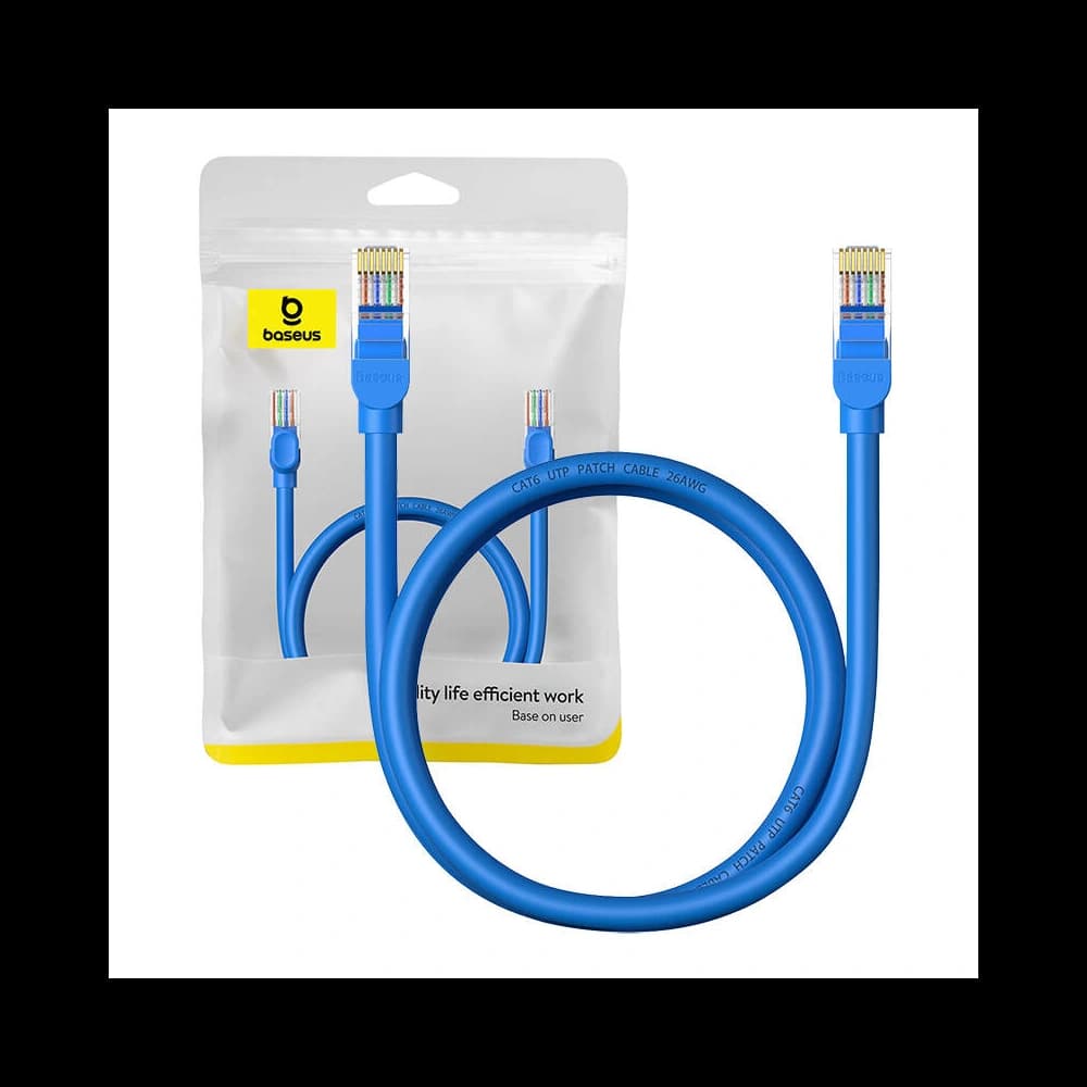 Hálózati kábel Baseus Ethernet RJ45 Cat.6 1000Mbps 1m (kék) - 1