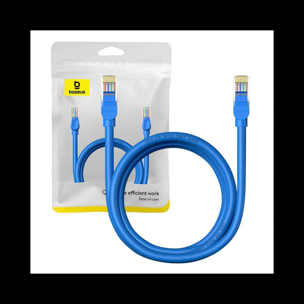 Hálózati kábel Baseus Ethernet RJ45 Cat.6 1000Mbps 2m (kék) - 1