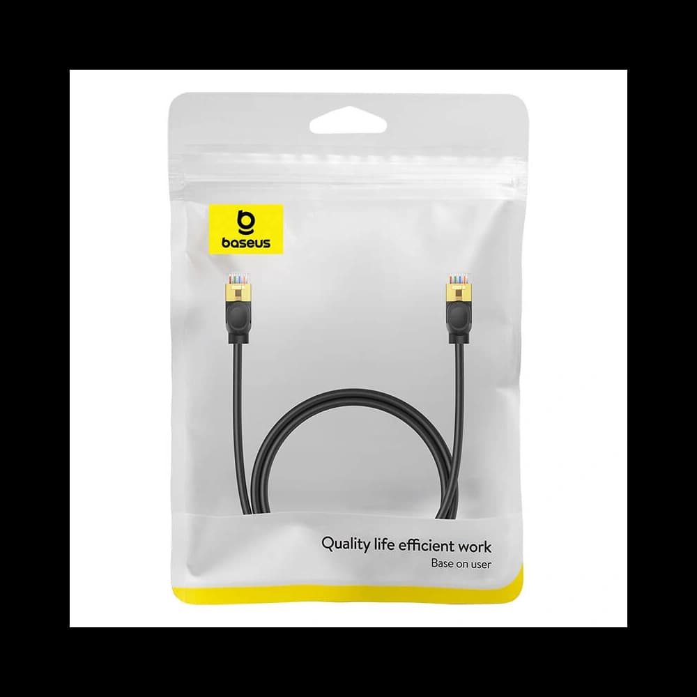 Kabel síťový Baseus High Speed, Ethernet RJ45, 10 Gbps, Cat.7, 1m (černý) - 7