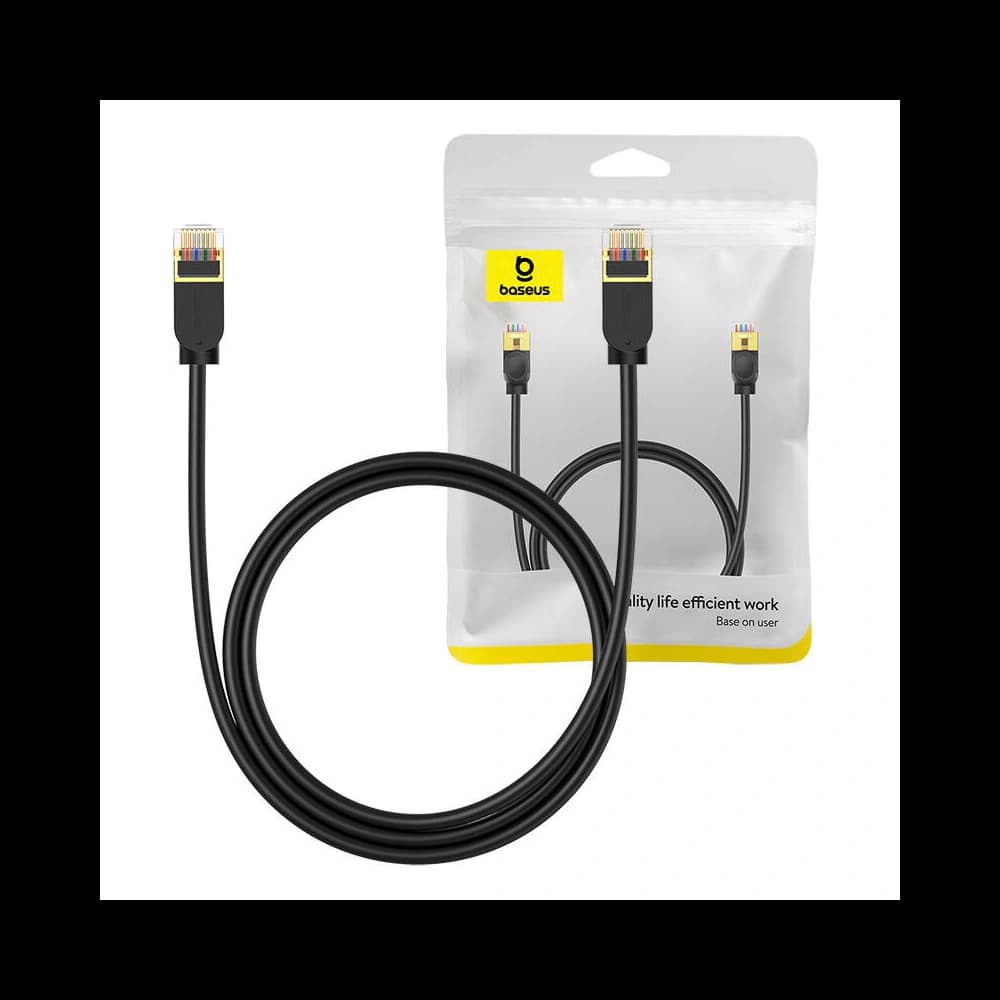 Kabel síťový Baseus High Speed, Ethernet RJ45, 10 Gbps, Cat.7, 1m (černý) - 9