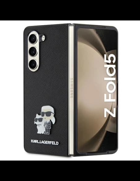 Karl Lagerfeld KLHCZFD5SAKCNPK Samsung Galaxy Z Fold5 hardcase Saffiano Karl&Choupette Pin black