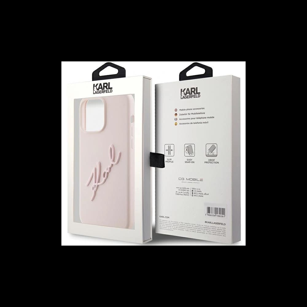 Karl Lagerfeld Carcasă KLHCP15LSKSBMCP iPhone 15 Pro roz / roz hardcase Carcasă silicon Karl Script - 8