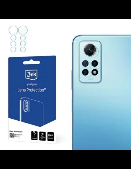 3MK Xiaomi Sticlă hibridă pentru obiectivul camerei foto Protecția obiectivului Redmi Note 12 Pro 4G [4 PACK]