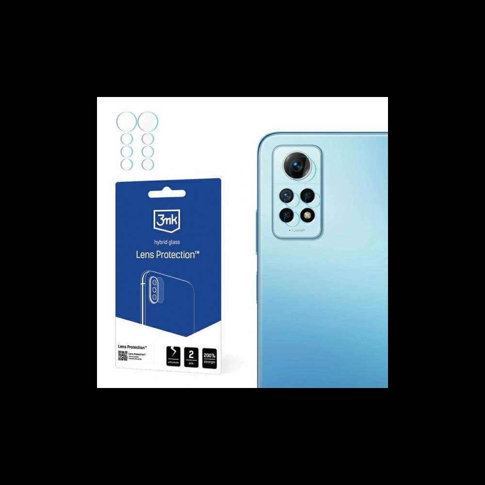 3MK Xiaomi Sticlă hibridă pentru obiectivul camerei foto Protecția obiectivului Redmi Note 12 Pro 4G [4 PACK] - 1