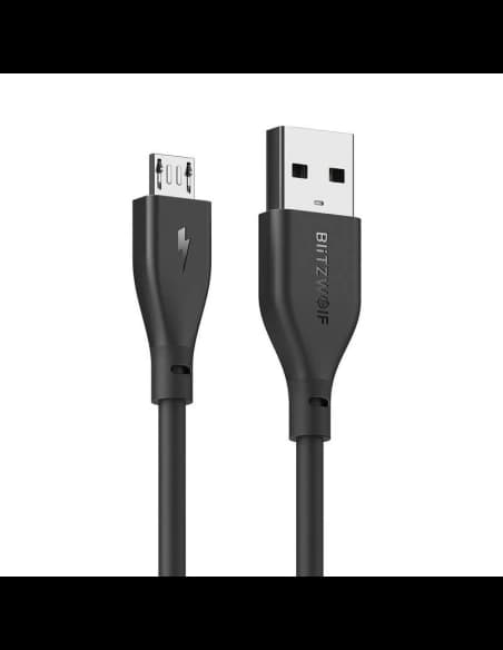 Kabel Micro USB AmpCore II BlitzWolf BW-MC10 0,3m negru