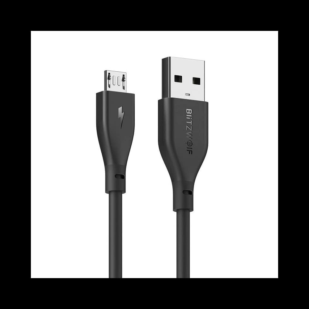 Kábel Micro USB AmpCore II BlitzWolf BW-MC10 0,3m fekete - 1