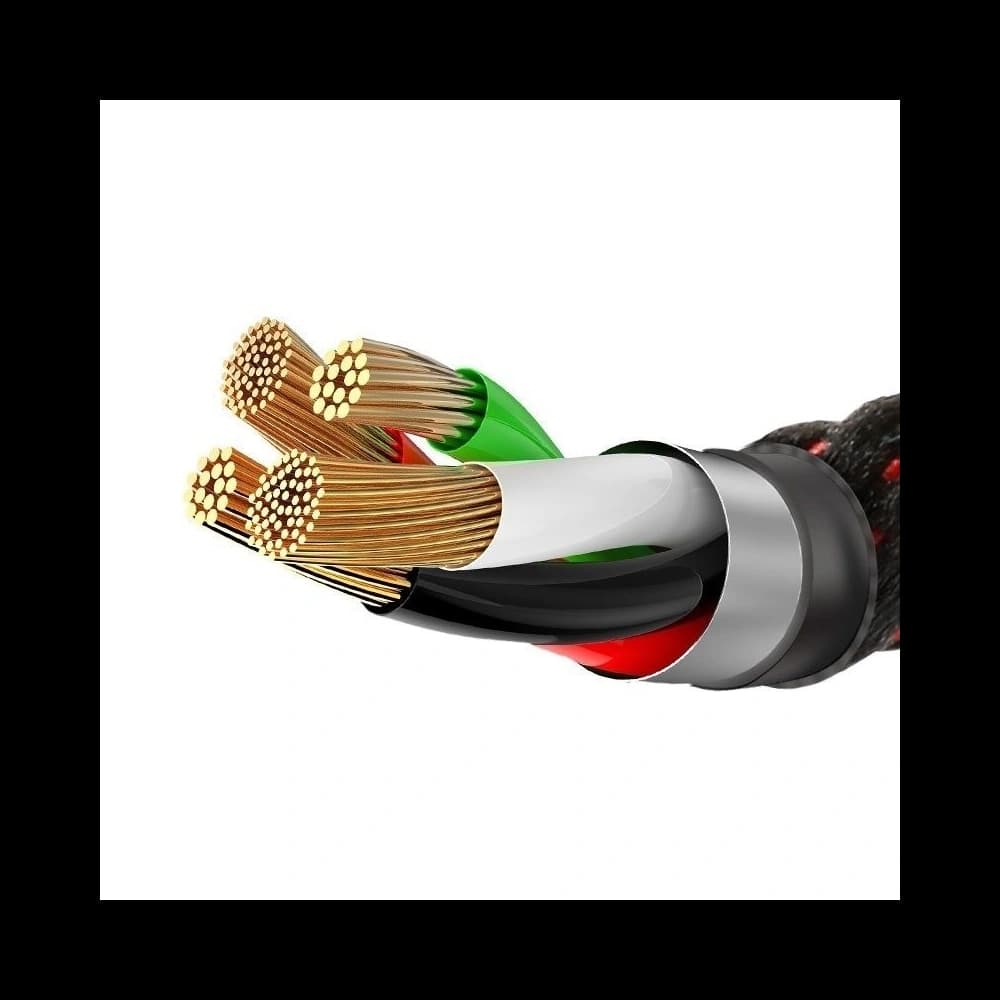 Kabel USB Lightning cu LED Baseus în formă de C 2.4A 1m (negru) - 2